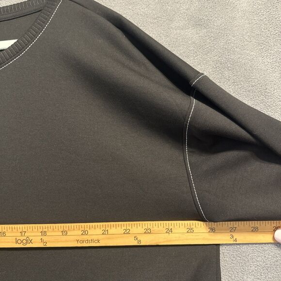 NWT Chico's Zenergy Contrast Stitch Tunic Sweatshirt Pockets Size 4 XXL Black - Picture 8 of 8
